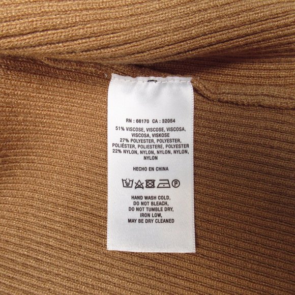 Anthropologie Maeve Ribbed Slim Cardigan Honey Brown XS Petite XSP - Picture 7 of 9